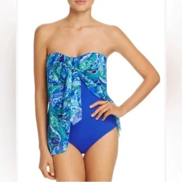 Lauren Ralph Lauren Exotic Flyaway One Piece Swimsuit size 12 - Picture 1 of 4